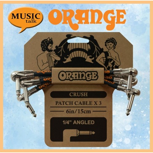 Orange Amplifier 3pcs 1 ft Patch Guitar Cable Angled