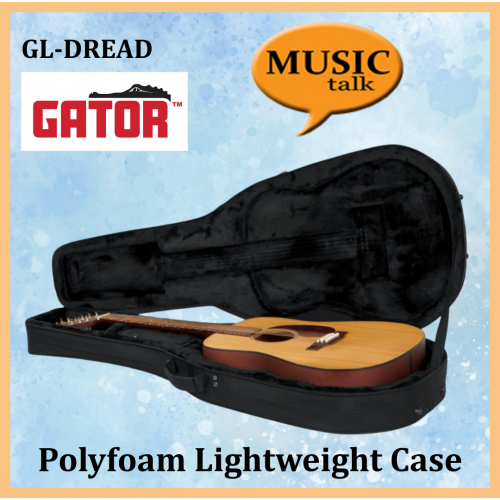 Gator Acoustic Guitar Dread GL-Dread-12 Polyfoam Lightweight Case with Straps