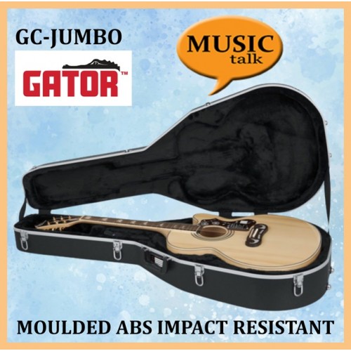 Gator Jumbo Acoustic Guitar Hardcase GC-Jumbo Impact-Resistant ABS Plastic for an Ultra-Durable Exterior with lock