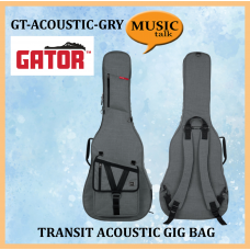 Gator Acoustic Guitar Bag Transit Grey 20mm Thick Foam Padding Covered with Plush Micro-Fleece Lining