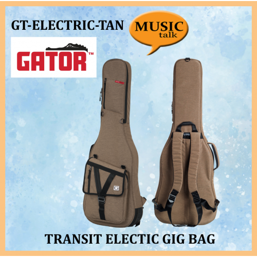 Gator Electric  Guitar Bag Transit Tan 20mm Thick Foam Padding Covered with Plush Micro-Fleece Lining