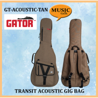 Gator Acoustic Guitar Bag Transit Tan 20mm Thick Foam Padding Covered with Plush Micro-Fleece Lining