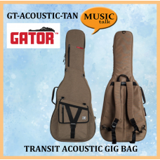 Gator Acoustic Guitar Bag Transit Tan 20mm Thick Foam Padding Covered with Plush Micro-Fleece Lining