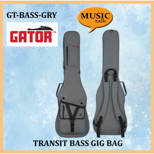Gator Bass Guitar Bag Transit Grey 20mm Thick Foam Padding Covered with Plush Micro-Fleece Lining