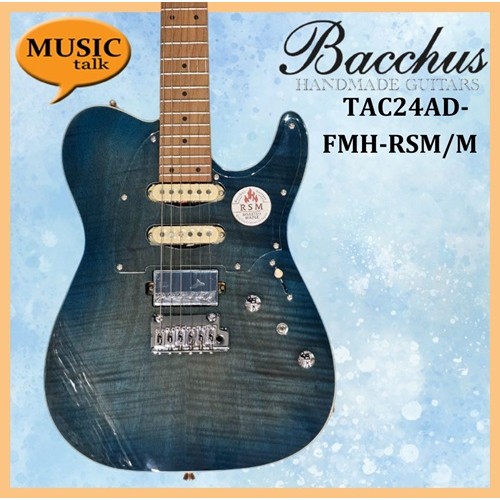 Bacchus Electric Guitar TATIC24AD-FMH-RSM-M blue Roasted Maple Neck with free bag