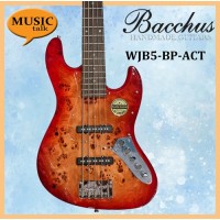 Bacchus 5 String Bass Guitar WJB5-BP-Act red Roasted Maple Neck with free bag