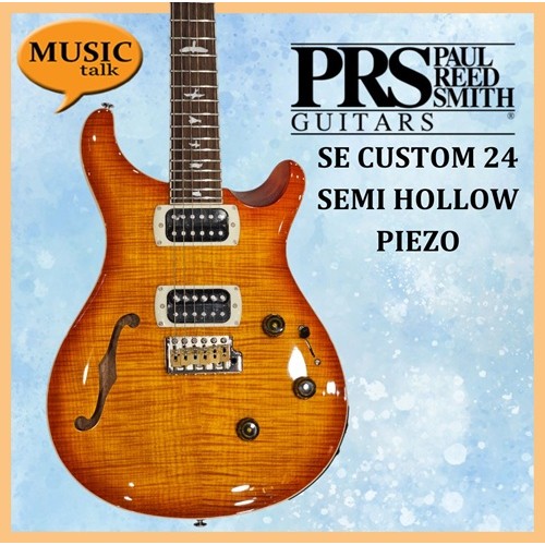 PRS Paul Reed Smith SE Custom 24 Semi Hollow body Piezo Tremolo Bridge with gig Bag