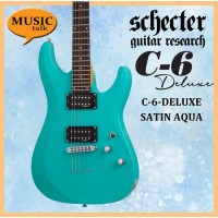 Schecter C-6 Deluxe Satin Aqua Electric Guitar 