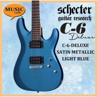 Schecter C-6 Deluxe Satin Metallic Light Blue Electric Guitar