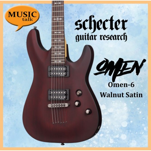 Schecter Omen 6 Walnut Satin Electric Guitar