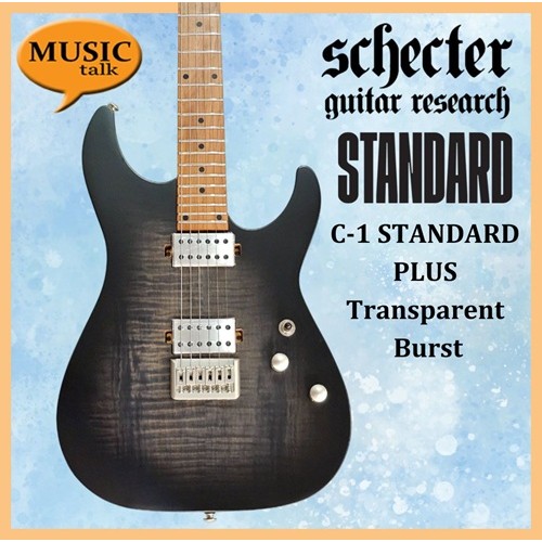Schecter C-1 Standard Plus Transparent Black Burst Electric Guitar