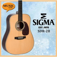 Sigma SDR-28  Acoustic Guitar Dreadnought Full solid Sitka Spruce and Indian Rosewood side and Back