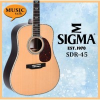 Sigma SDR-45 Acoustic Guitar Full Solid Sitka Spruce and Indian Rosewood side and back