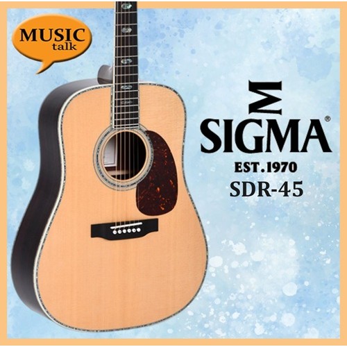 Sigma SDR-45 Acoustic Guitar Full Solid Sitka Spruce and Indian Rosewood side and back