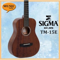 Sigma TM-15E Travel Size  Electric Acoustic Guitar Solid Mahogany Top