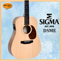 Sigma DSME Electric Acoustic Guitar Solid Sitka Spruce Top Mahogany Side & Back Satin with Preamp