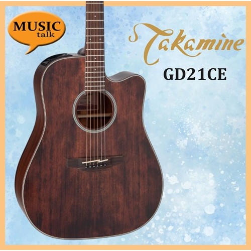 Takamine GD21CE Acoustic / Electric Guitar Satin Molasses Solid Spruce & Sapele side and Back