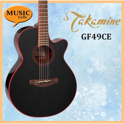 Takamine GF49CE Electric Acoustic Electric Guitar Cosmic Black Sparkle Spruce & Sapele side and Back 