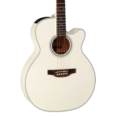 Takamine GN37CE-PW Electric Acoustic Guitar Pearl White Solid Spruce Top Maple Side and Back with gig bag