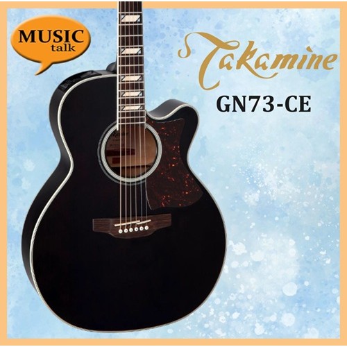 Takamine GN73-CE Acoustic / Electric Guitar Satin Black Solid Spruce & Maple side and Back