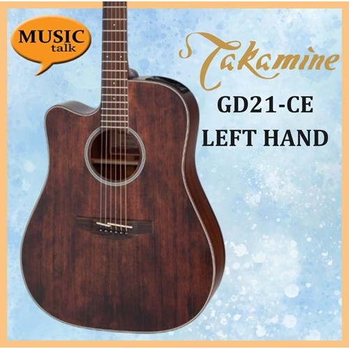 Takamine GD21CE LEFT Handed Acoustic / Electric Guitar Satin Molasses Solid Spruce & Sapele side and Back