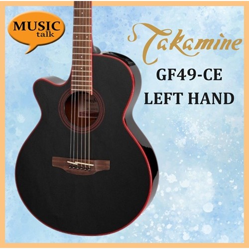 Takamine Left Hand GF49CE Electric Acoustic Electric Guitar Cosmic Black Sparkle Spruce & Sapele side and Back 