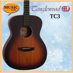 Tanglewood Acoustic Guitar TC3 Satin Sunburst with Bag Design In UK