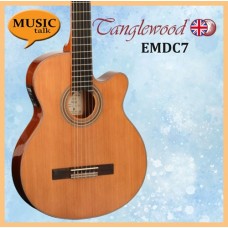 Tanglewood EMDC7 Gloss Natural Classical Electric Guitar with Bag Design In UK