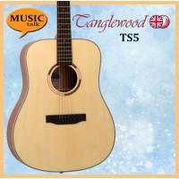 Tanglewood TS5 Satin Natural Folk Acoustic Guitar with Bag Design In UK