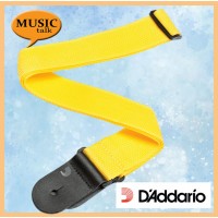 DAddario Guitar Yellow Colour nylon Strap with leather ends Made In Canada