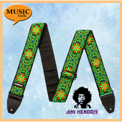 Jim Dunlop JIMI HENDRIX™ BLACKLIGHT FILLMORE GREEN Guitar STRAP JH26