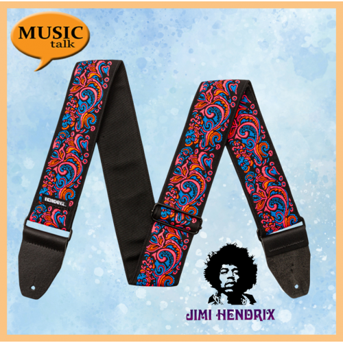 Jim Dunlop JIMI HENDRIX BLACKLIGHT LOVE DROPS PINK Guitar STRAP JH28