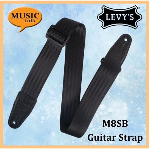Levys Guitar Nylon Seatbelt Strap M8SB-BLK 2 Inch Wide Made In Canada