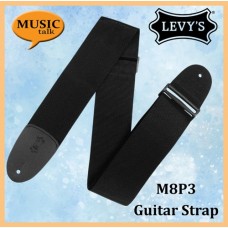 Levys Guitar Strap M8P3-BLK Nylon 3 Inch wide