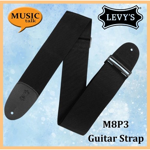 Levys Guitar Strap M8P3-BLK Nylon 3 Inch wide