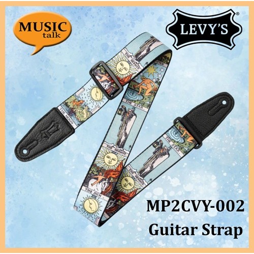 Levys Guitar Strap Nylon MP2CVY-002 tarot Cards Black Made In Canada