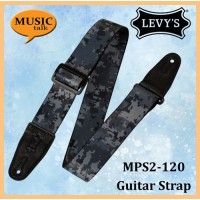 Levys Guitar Strap 2 Inch Wide Nylon Black Blue Digital Camo MPS2-120 Made In Canada