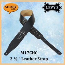 Levys Leather Guitar Strap M17CHC-BLK Black Made In Canada