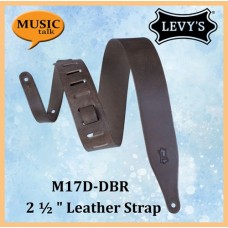 Levys Guitar Leather Strap M17D Brown Made In Canada