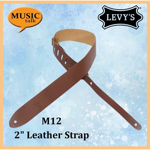 Levys Guitar 2 Inches Leather Strap M12 Brown  Made In Canada