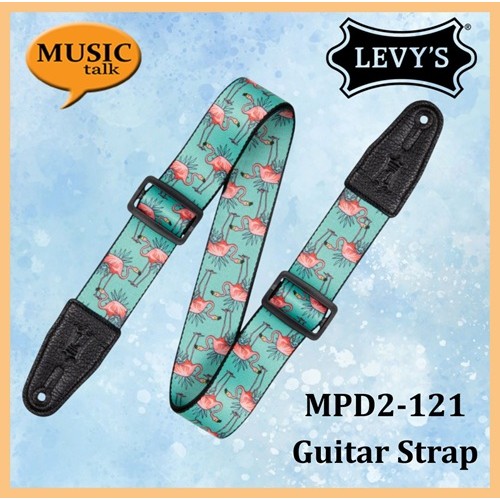 Levys Guitar Strap Nylon MPD2-121 Flamingos Motif Made In Canada