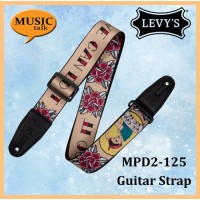 Levys Guitar Strap Nylon MPD2-125 American Neo-Traditional Rosie the Riveter Motif Made In Canada