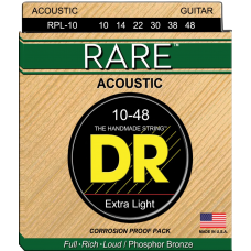 DR String 10-48 for Acoustic Guitar Rare Phosphor Bronze