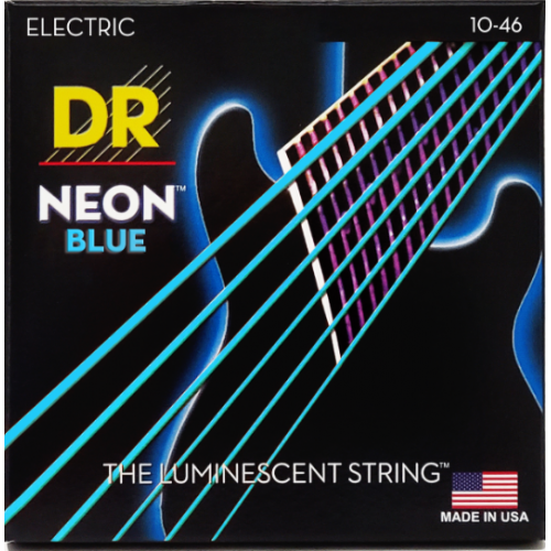 DR 10-46 Electric Guitar Strings Neon Blue Colour 