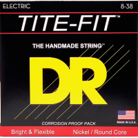 DR String 8-38 for Electric Guitar Nickel round Core Bright and Flexible Tite-Fit