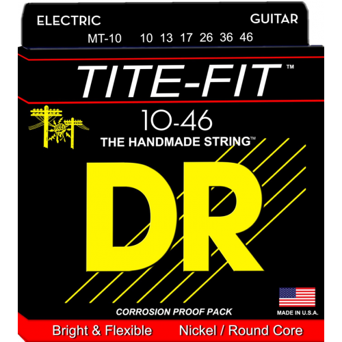 DR String 9-42 for Electric Guitar Nickel round Core Bright and Flexible Tite-Fit