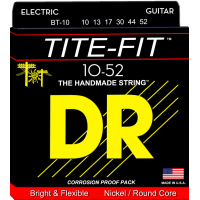 DR String 10-52 for Electric Guitar Nickel round Core Bright and Flexible Tite-Fit