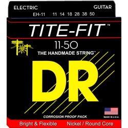 DR String 11-50 for Electric Guitar Nickel round Core Bright and Flexible Tite-Fit 