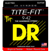 DR String 9-42 for Electric Guitar Nickel round Core Bright and Flexible Tite-Fit