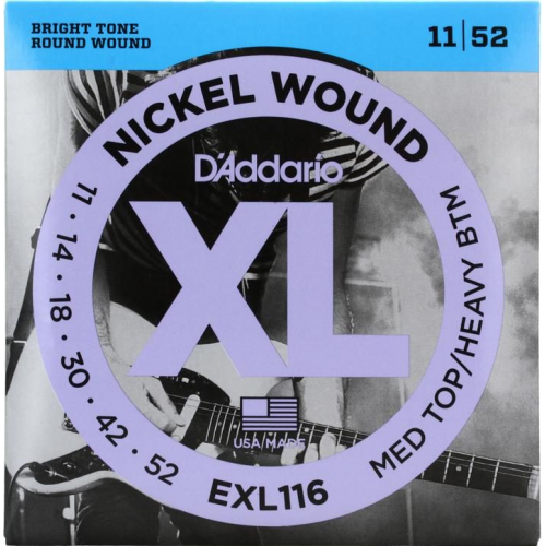 DAddario Electric Guitar String EXL116 set 11-52 Nickel Wound